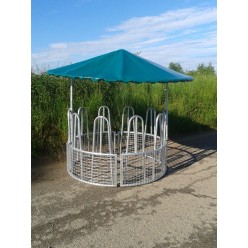 Kruhová střecha s plachtou, otočná
