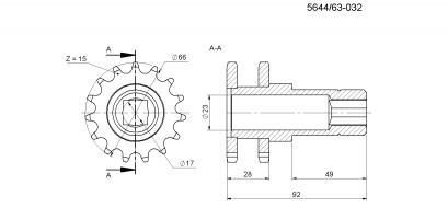 Hřídel s řetězovým kolem -  (Galerie obr. 1)