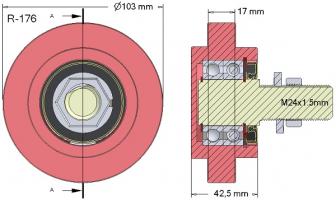 Vodící kolo podpěrné hladké - Hassia - 0362411 (Galerie obr. 1)