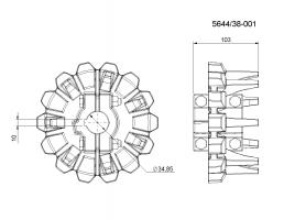 Hnací kolo prosévacího pásu -  (Galerie obr. 1)