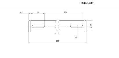 Hřídel pohonu vynášecího kola (FI-30mm, d=285mm) - (Galerie obr. 1)