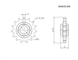 Ozubené kolo Z=15 - 564432006 (Galerie obr. 1)