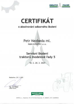 PETR NEZBEDA ml. - DEUTZ-FAHR Servisní školení traktorů modelové řady 5<br />(18. až 20. 2. 2025)