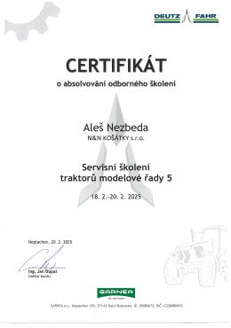ALEŠ NEZBEDA - DEUTZ-FAHR Servisní školení traktorů modelové řady 5<br />(18. až 20. 2. 2025)