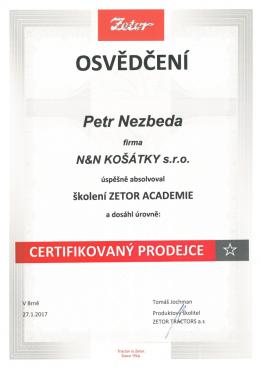 PETR NEZBEDA - Zetor - Certifikovaný prodejce