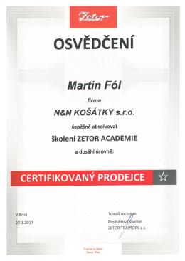MARTIN FÓL - Zetor - Certifikovaný prodejce