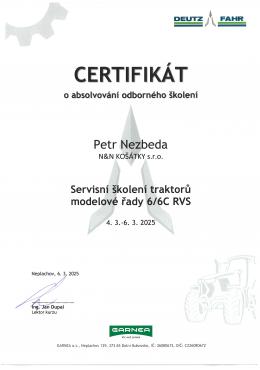 PETR NEZBEDA - DEUTZ-FAHR Servisní školení traktorů modelové řady 6/6C RVS<br />(4. až 6. 3. 2025)
