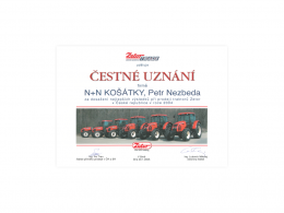Petr Nezbeda - prodejce roku 2004 - Za prodej 77 ks traktorů Zetor