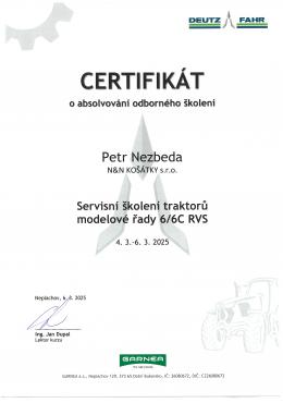 PETR NEZBEDA ml. - DEUTZ-FAHR Servisní školení traktorů modelové řady 6/6C RVS<br />(4. až 6. 3. 2025)