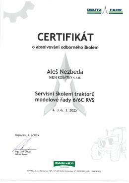 ALEŠ NEZBEDA - DEUTZ-FAHR Servisní školení traktorů modelové řady 6/6C RVS<br />(4. až 6. 3. 2025)