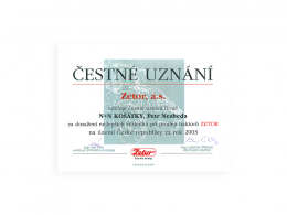 Prodejce roku 2003 - Za prodej 24 ks traktorů Zetor